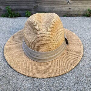 Paper Woven Fedora Hat Unisex Beige Cap 56-58 cm Adult​​